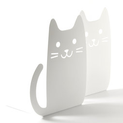 M-84/cat, Bookends with animal design, powder-coated steel, set of 2, cat, not magnetic!