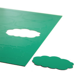BA-014CL/green, Magnetische symbolen wolk, voor whiteboards & planborden, 10 symbolen per A4-blad, groen