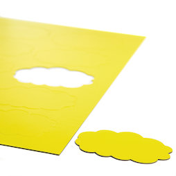 BA-014CL/yellow, Symboles magnétiques nuage, pour tableaux blancs & tableaux de planning, 10 symboles par feuille A4, jaune