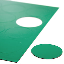 BA-014CI/green, Symboles magnétiques rond grand, pour tableaux blancs & tableaux de planning, 12 symboles par feuille A4, vert