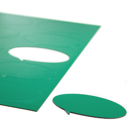 BA-014BO/green, Magneetsymbolen tekstballon ovaal, voor whiteboards & planborden, 10 symbolen per A4-blad, groen