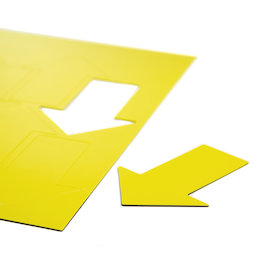 BA-014AR/yellow, Magnetische symbolen pijl groot, voor whiteboards & planborden, 8 symbolen per A4-blad, geel
