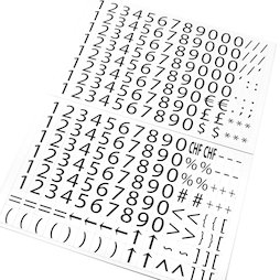 BA-015LN/numbers, Chiffres magnétiques, pour étiqueter des étagères métalliques, 120 caractères par feuille A4, kit de 2 pièces