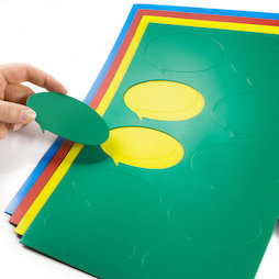 BA-014BO, Magnet symbols Speech Bubble, oval, for whiteboards & planning boards, 10 symbols per A4 sheet, in different colours