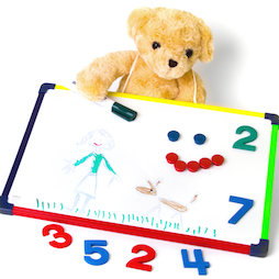 KMWB-2840, Pizarra blanca infantil 28 x 40 cm, para pintar, jugar, escribir y aprender, uso por ambas caras, magnética