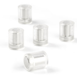 M-PC/transparent, Bordmagneten cilindrisch, neodymium magneten met kunststof kapje, Ø 14 mm, transparant