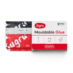 SUG-03/mixed2, Sugru set of 3, mouldable glue, 1x black, 1x white, 1x red, packages of 5 g each