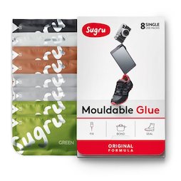 SUG-08/mixed4, Sugru pak van 8, vormbare kleefmassa, 2x groen, 2x bruin, 2x grijs, 1x zwart, 1x wit, pakjes van 5 g elk