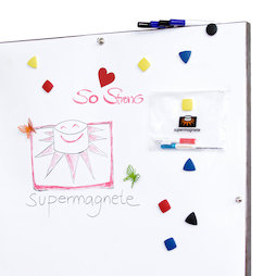 FS-100500MWBG-STIC, Whiteboardfolie selbstklebend ferromagnetisch, idealer Haftgrund für Magnete, Rolle à 1 x 5 m