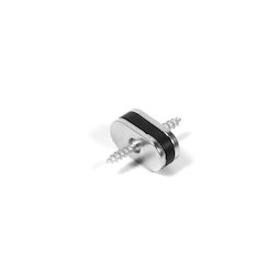 M-FURN-02, Armature magnétique ovale pour meubles, ensemble composé d'un aimant & d'une plaquette métallique à visser