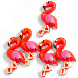 LIV-130, Flamant rose, aimants décoratifs en forme de flamants roses, lot de 5