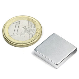 Q-18-18-04-Z, Parallelepipedo magnetico 18 x 18 x 4 mm, neodimio, N45, zincato
