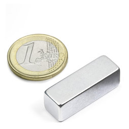 Q-30-10-10-Z, Parallélépipède magnétique 30 x 10 x 10 mm, néodyme, N40, zingué