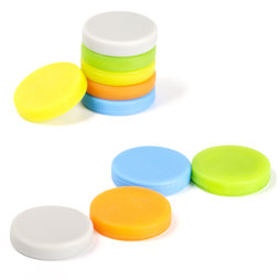 M-95, Aimants revêtus de silicone, Adhèrent des deux côtés, lot de 10, couleurs assorties