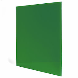 GMBB-4550/green, Glazen memobord vierkant, 45 x 50 cm, in verschillende kleuren