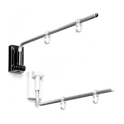 SF-MBH-02, Bannerhouder magnetisch, gebogen, met twee kunststof haken, met drukknop over 180° verstelbaar