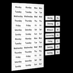 BA-022, Aimants jours, pour organiser et planifier, 2 pièces, 56 aimants par planche A5