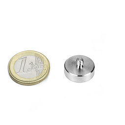 SALE-124, Potmagneet met draadstift Ø 16 mm, schroef-draad M4, houdkracht ca. 8 kg