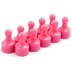 M-PIN/pink, Magneetpins 'Player', prikbordmagneten in de vorm van een speelfiguur, set van 10, roze