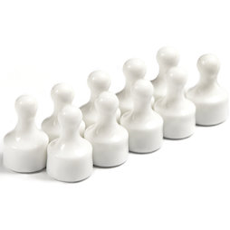 M-PIN/white, Magneetpins 'Player', prikbordmagneten in de vorm van een speelfiguur, set van 10, wit
