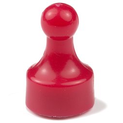 M-PIN/red, Puntine magnetiche 'Player' rosse, puntine magnetiche per bacheca a forma di pedina, 10 pezzi per set, colore: rosso