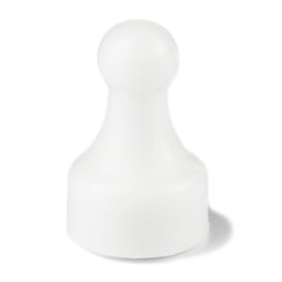 M-PIN/white, Puntine magnetiche 'Player' bianche, puntine magnetiche per bacheca a forma di pedina, 10 pezzi per set, colore: bianco