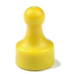 M-PIN/yellow, Puntine magnetiche 'Player' gialle, puntine magnetiche per bacheca a forma di pedina, 10 pezzi per set, colore: giallo