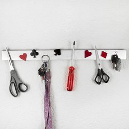 FO-2, Sleutelbord magnetisch 50 cm, magneetstrip, van roestvrij staal, voor 11 sleutels