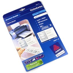 M-34, Blanco visitenkaartjes, Avery Zweckform C32011, voor magnetische naambordjes, verpakking met 10 vellen