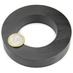 FE-R-100-60-20, Anneau magnétique Ø 100/60 mm, hauteur 20 mm, ferrite, Y35, sans placage