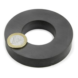 FE-R-80-40-15, Anneau magnétique Ø 80/40 mm, hauteur 15 mm, ferrite, Y35, sans placage