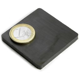 FE-Q-50-50-05, Parallélépipède magnétique 50 x 50 x 5 mm, ferrite, Y35, sans placage