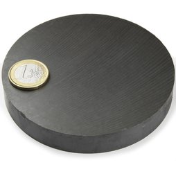 FE-S-100-15, Scheibenmagnet Ø 100 mm, Höhe 15 mm, Ferrit, Y35, unbeschichtet