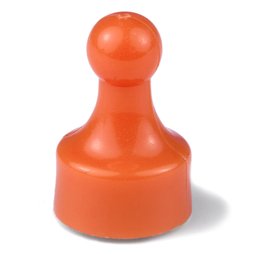 M-PIN/orange, Puntine magnetiche 'Player' arancioni, puntine magnetiche per bacheca a forma di pedina, 10 pezzi per set, colore: arancione