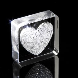 LIV-38, Diamond Heart, fridge magnet Heart, with Swarovski crystals
