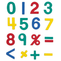 M-38/num, Chiffres magnétiques, environ 100 chiffres & signes d'opération, en mousse EVA, 4 couleurs assorties