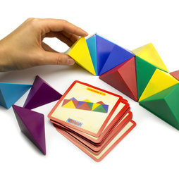 M-41, Cubo di Tangram, composto da 24 tetraedri magnetici, con 20 cartoncini modello