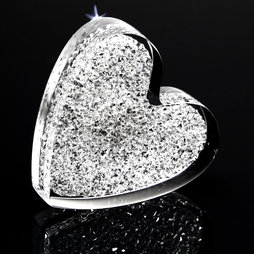LIV-55, Cœur scintillant, aimant de réfrigérateur puissant, avec des cristaux Swarovski