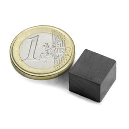 FE-Q-12-12-10, Parallélépipède magnétique 12 x 12 x 10 mm, ferrite, Y35, sans placage