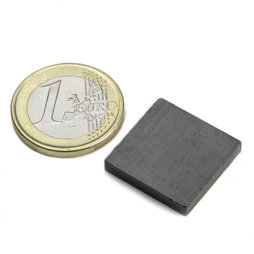 FE-Q-20-20-03, Parallélépipède magnétique 20 x 20 x 3 mm, ferrite, Y35, sans placage