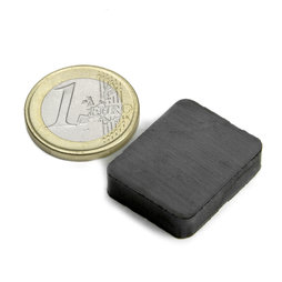 FE-Q-25-20-06, Parallélépipède magnétique 25 x 20 x 6 mm, ferrite, Y35, sans placage