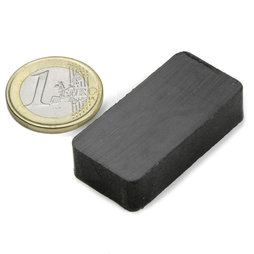 FE-Q-40-20-10, Parallélépipède magnétique 40 x 20 x 10 mm, ferrite, Y35, sans placage