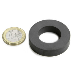 FE-R-40-22-09, Ringmagnet Ø 40/22 mm, Höhe 9 mm, Ferrit, Y35, unbeschichtet