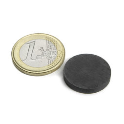 FE-S-20-03, Scheibenmagnet Ø 20 mm, Höhe 3 mm, Ferrit, Y35, unbeschichtet
