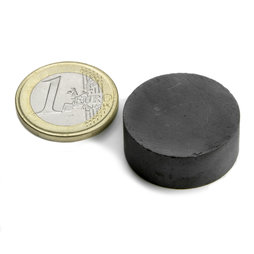 FE-S-25-10, Scheibenmagnet Ø 25 mm, Höhe 10 mm, Ferrit, Y35, unbeschichtet