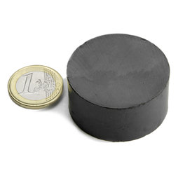 FE-S-40-20, Disco magnetico Ø 40 mm, altezza 20 mm, ferrite, Y35, senza rivestimento