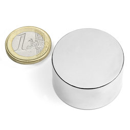 S-35-20-N, Disque magnétique Ø 35 mm, hauteur 20 mm, néodyme, N45, nickelé