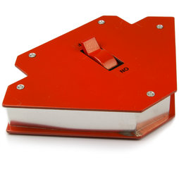WS-WLD-02, Équerre pour soudage grande, magnétique, avec interrupteur marche/arrêt, longueur des côtés env. 12 cm
