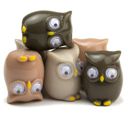 LIV-63, Owls, deco magnets in the shape of owls, set of 6