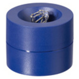 M-CLIP/blue, Papercliphouder magnetisch, met sterke kernmagneet, van kunststof, blauw